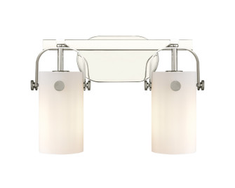 Downtown Urban Two Light Bath Vanity in Polished Nickel (405|423-2W-PN-G423-7WH)
