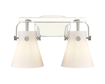 Downtown Urban Two Light Bath Vanity in Polished Nickel (405|423-2W-PN-G411-6WH)