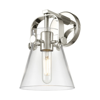 Downtown Urban One Light Wall Sconce in Polished Nickel (405|423-1W-PN-G411-6CL)
