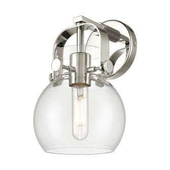 Downtown Urban One Light Wall Sconce in Polished Nickel (405|423-1W-PN-G410-6CL)