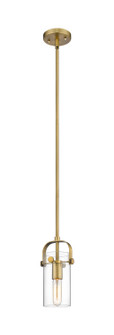 Downtown Urban One Light Pendant in Brushed Brass (405|423-1S-BB-G423-7CL)