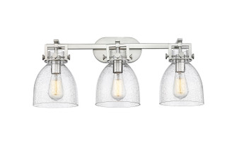 Downtown Urban Three Light Bath Vanity in Satin Nickel (405|411-3W-SN-G412-7SDY)