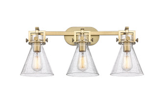 Downtown Urban Three Light Bath Vanity in Brushed Brass (405|411-3W-BB-G411-7SDY)