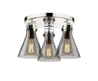 Downtown Urban Three Light Semi-Flush Mount in Polished Nickel (405|411-3F-PN-G411-7SM)