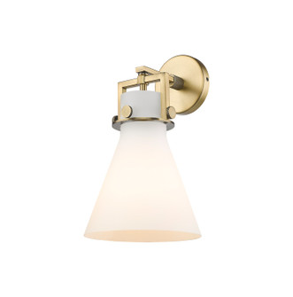 Downtown Urban One Light Wall Sconce in Brushed Brass (405|411-1W-BB-G411-8WH)