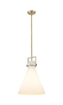 Downtown Urban One Light Pendant in Brushed Brass (405|411-1SL-BB-G411-14WH)