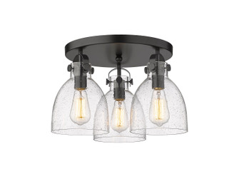 Downtown Urban Three Light Semi-Flush Mount in Matte Black (405|410-3F-BK-G412-7SDY)