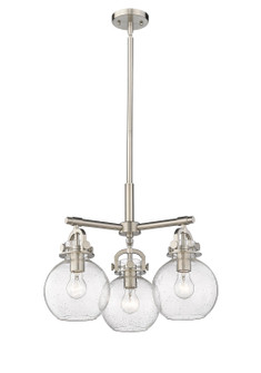 Downtown Urban Three Light Pendant in Satin Nickel (405|410-3CR-SN-G410-7SDY)