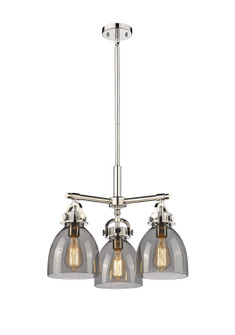 Downtown Urban Three Light Pendant in Polished Nickel (405|410-3CR-PN-G412-7SM)