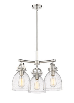 Downtown Urban Three Light Pendant in Polished Nickel (405|410-3CR-PN-G412-7SDY)