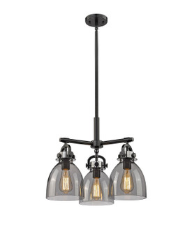 Downtown Urban Three Light Pendant in Matte Black (405|410-3CR-BK-G412-7SM)