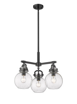 Downtown Urban Three Light Pendant in Matte Black (405|410-3CR-BK-G410-7SDY)