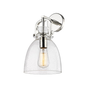Downtown Urban One Light Wall Sconce in Polished Nickel (405|410-1W-PN-G412-8SDY)
