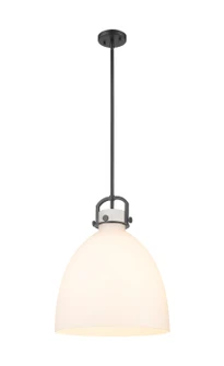 Downtown Urban One Light Pendant in Matte Black (405|410-1SL-BK-G412-16WH)