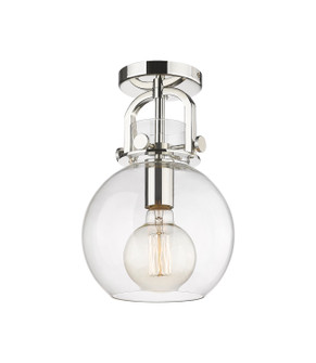 Downtown Urban One Light Semi-Flush Mount in Polished Nickel (405|410-1F-PN-G410-8CL)