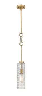 Downtown Urban One Light Mini Pendant in Brushed Brass (405|380-1S-BB-G380-4CL)