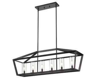 Downtown Urban LED Linear Pendant in Weathered Zinc (405|378-6I-WZ-CL-39)