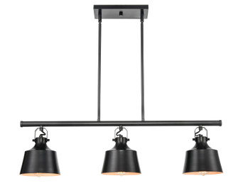 Auralume Three Light Island Pendant in Matte Black (405|370-3I-BK-M)
