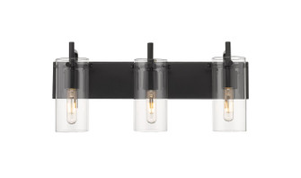 Auralume Three Light Bath Vanity in Matte Black (405|352-3W-BK-CL)
