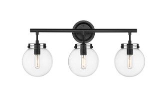 Auralume Three Light Bath Vanity in Matte Black (405|351-3W-BK-CL)