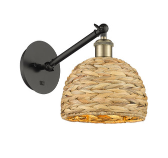 Ballston One Light Wall Sconce in Black Antique Brass (405|317-1W-BAB-RBD-8-NAT)
