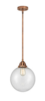 Nouveau 2 LED Mini Pendant in Antique Copper (405|288-1S-AC-G204-10-LED)