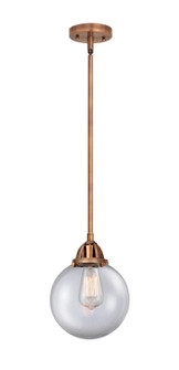 Nouveau 2 LED Mini Pendant in Antique Copper (405|288-1S-AC-G202-8-LED)