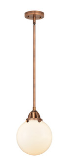 Nouveau 2 LED Mini Pendant in Antique Copper (405|288-1S-AC-G201-8-LED)