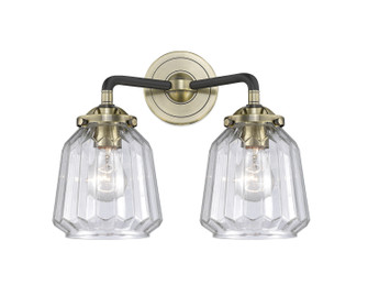 Nouveau Two Light Bath Vanity in Black Antique Brass (405|284-2W-BAB-G142)