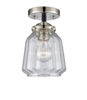 Nouveau One Light Semi-Flush Mount in Black Polished Nickel (405|284-1C-BPN-G142)