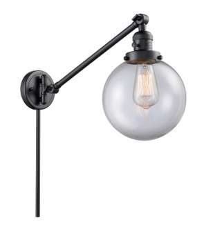 Franklin Restoration One Light Swing Arm Lamp in Matte Black (405|237-BK-G202-8)