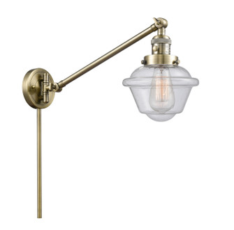 Franklin Restoration One Light Swing Arm Lamp in Antique Brass (405|237-AB-G534)