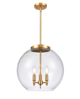 Ballston Three Light Pendant in Satin Gold (405|221-3S-SG-G122-16)