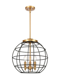 Essex Three Light Pendant in Satin Gold (405|221-3S-SG-CE-16-BK)