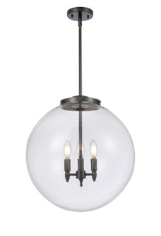 Franklin Restoration Three Light Pendant in Matte Black (405|221-3S-BK-G202-18)