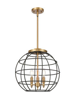 Essex Three Light Pendant in Brushed Brass (405|221-3S-BB-CE-16-BK)