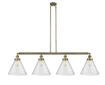 Franklin Restoration Four Light Island Pendant in Antique Brass (405|214-AB-G44-L)