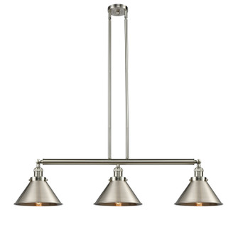 Franklin Restoration Three Light Island Pendant in Brushed Satin Nickel (405|213-SN-M10-SN)