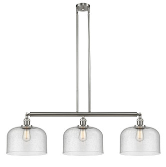 Franklin Restoration Three Light Island Pendant in Brushed Satin Nickel (405|213-SN-G74-L)