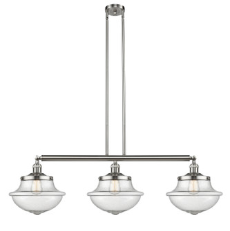 Franklin Restoration Three Light Island Pendant in Brushed Satin Nickel (405|213-SN-G544)