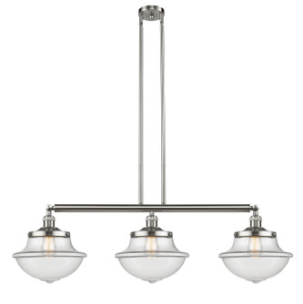Franklin Restoration Three Light Island Pendant in Brushed Satin Nickel (405|213-SN-G542)