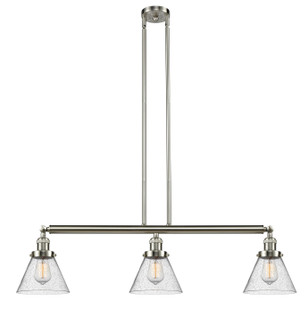 Franklin Restoration Three Light Island Pendant in Brushed Satin Nickel (405|213-SN-G44)