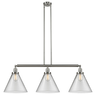 Franklin Restoration Three Light Island Pendant in Brushed Satin Nickel (405|213-SN-G42-L)