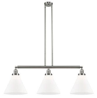 Franklin Restoration Three Light Island Pendant in Brushed Satin Nickel (405|213-SN-G41-L)