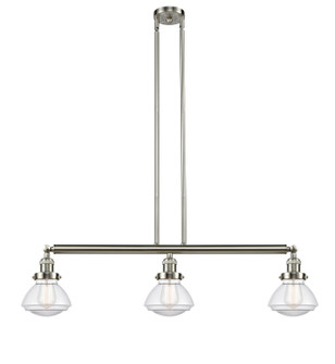 Franklin Restoration Three Light Island Pendant in Brushed Satin Nickel (405|213-SN-G322)