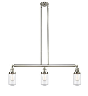 Franklin Restoration Three Light Island Pendant in Brushed Satin Nickel (405|213-SN-G312)