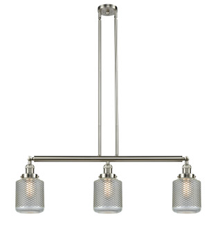 Franklin Restoration Three Light Island Pendant in Brushed Satin Nickel (405|213-SN-G262)