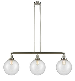 Franklin Restoration Three Light Island Pendant in Brushed Satin Nickel (405|213-SN-G204-10)