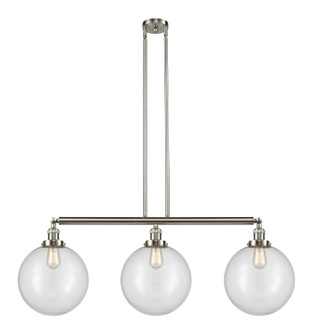 Franklin Restoration Three Light Island Pendant in Brushed Satin Nickel (405|213-SN-G202-12)