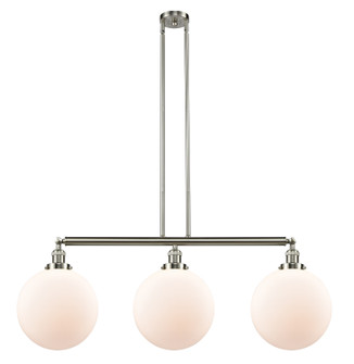 Franklin Restoration Three Light Island Pendant in Brushed Satin Nickel (405|213-SN-G201-12)